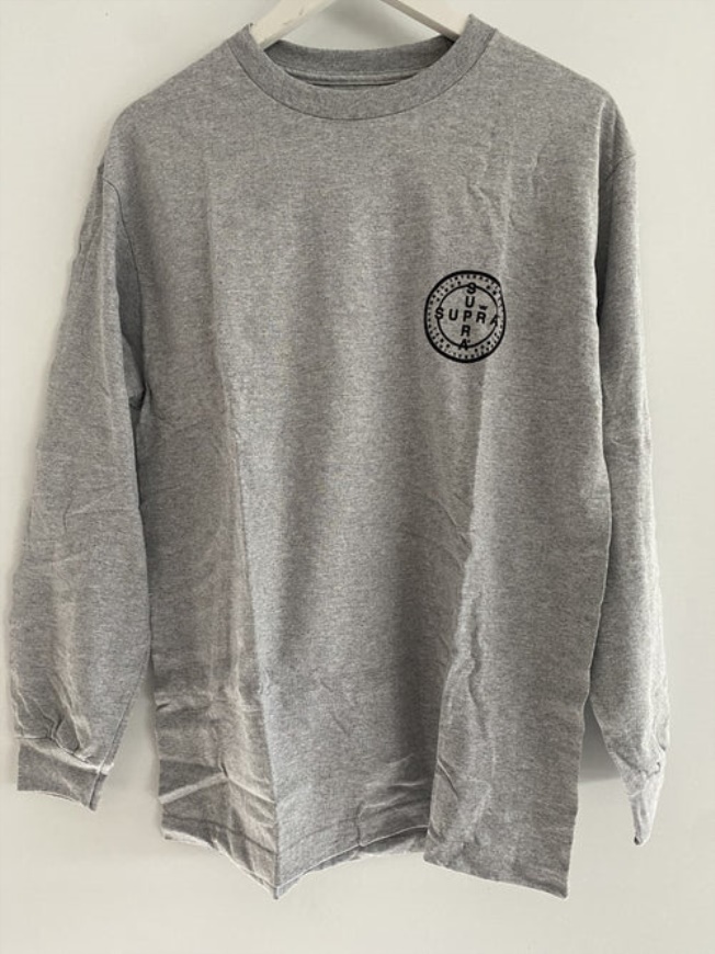 Camiseta De Manga Larga Supra Cross Seal Gris Jaspeado