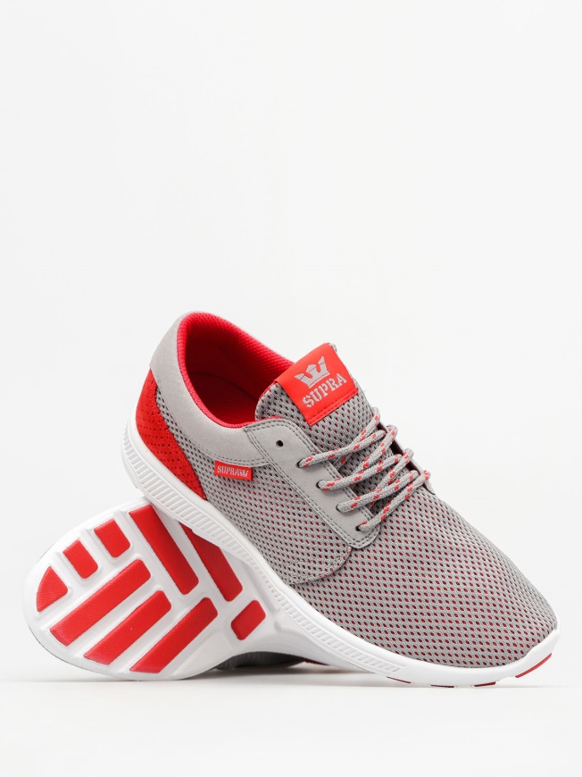 Supra Zapatos Hammer Run Gris Rojo Moda